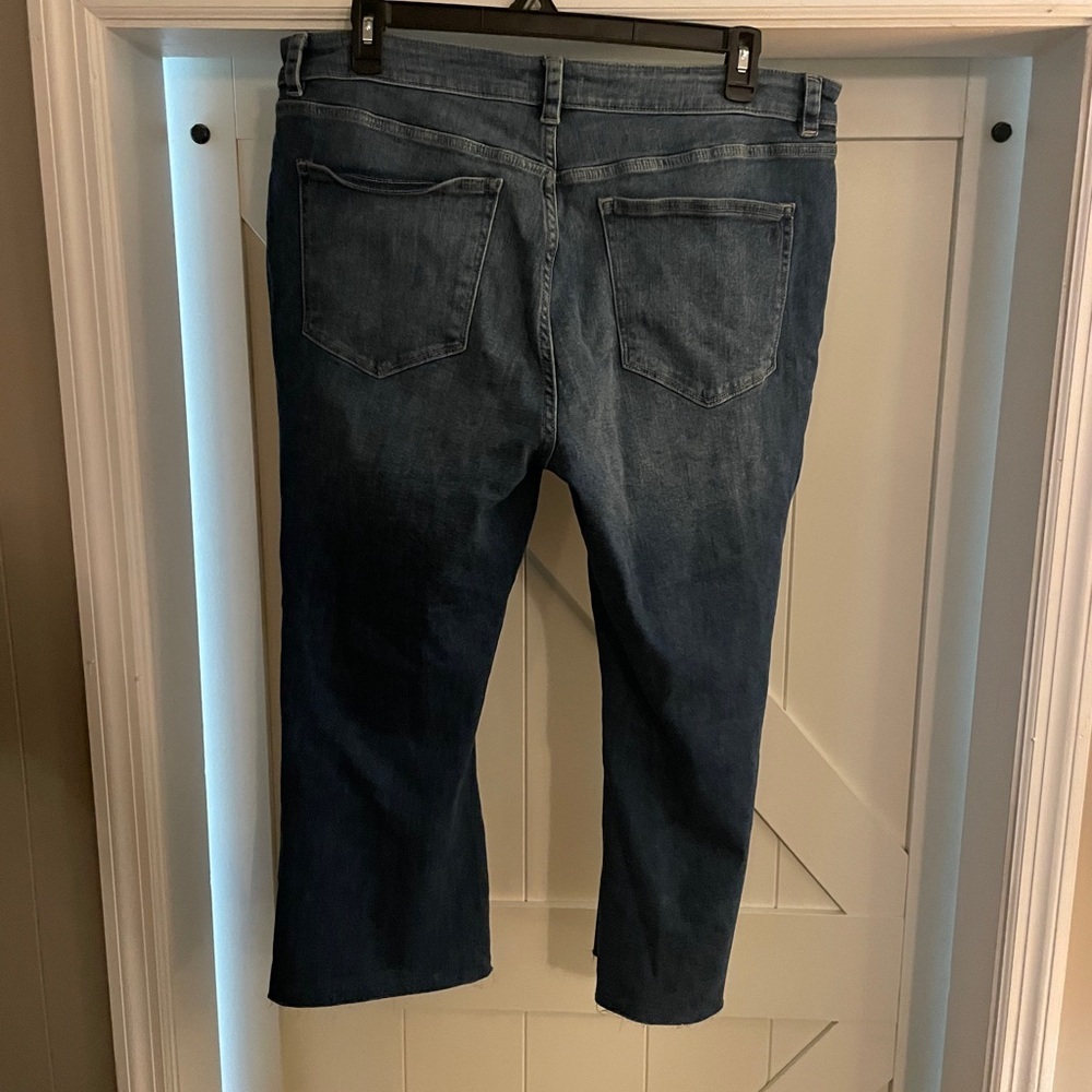 DL 1961 Bridget High Rise Instasculpt Crop Flare Crop Jeans Sz 20 Denim Raw Hem - Picture 3 of 9